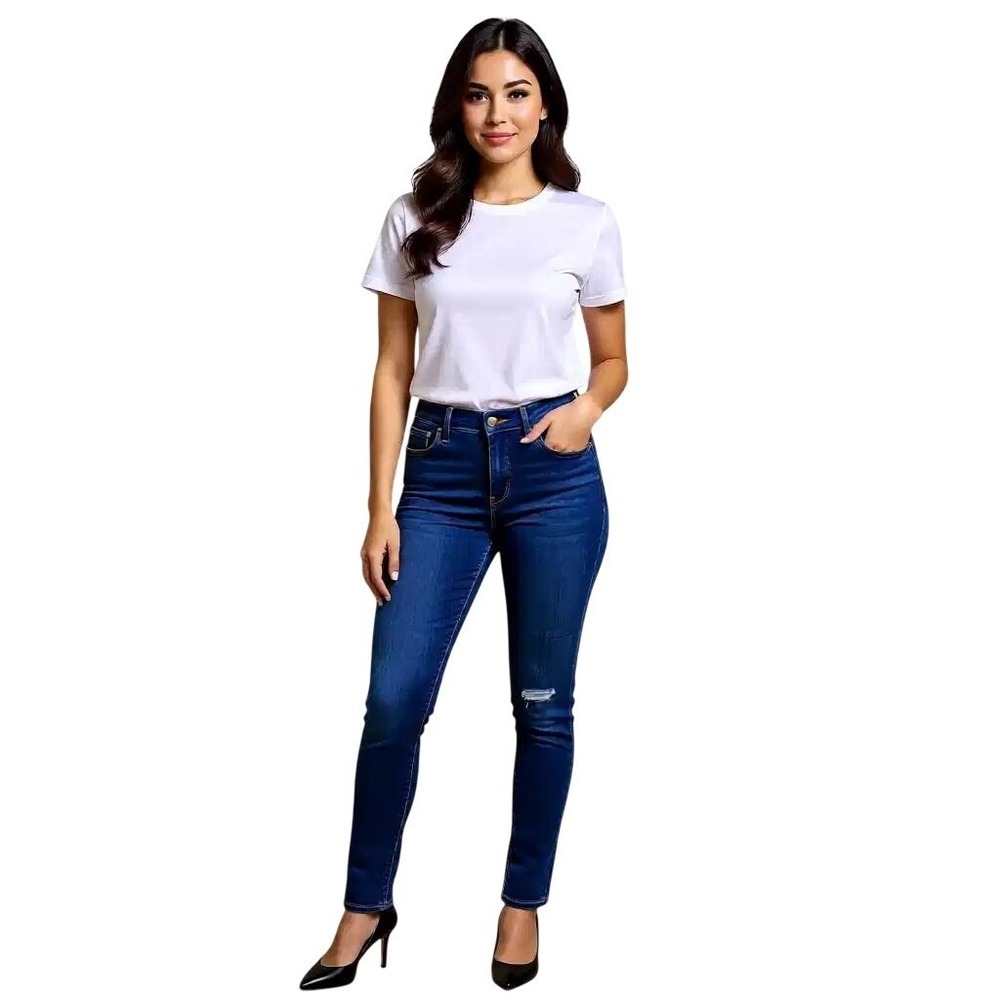 Levis 311‎ Shaping Skinny Jeans Dark Wash Distressed Knee Size 27 X 30 NWT